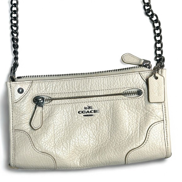Coach Handbags - Coach Mini Mickie Crossbody Grain Leather Cream White Shoulder Bag Purse F52646